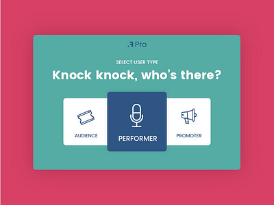Daily UI #064: Select User Type. dailyui user type
