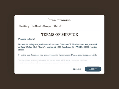 Daily UI #089: Terms of service.