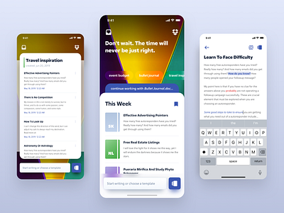 inNotes - note taking app app clean colorful concept ios mobile mobile design mobile ui modern note popular text ui ux