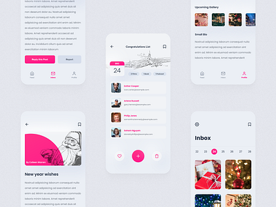 Xmas App Exploration app christmas clean concept ios light mobile mobile app design mobile ui new year pink santa ui ui design ux