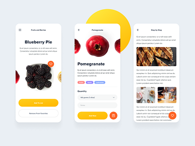 Fruits and Berries Exploration app application clean concept fruits ios light mobile mobile app design mobile ui new popular receipts ui ux