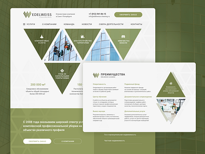 Website cleaning company branding clean cleaning concept concept design corporate design industrial alpinism office cleaning service ui web webdesign website