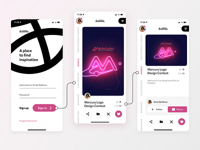 Concept/Prototype Dribbble app