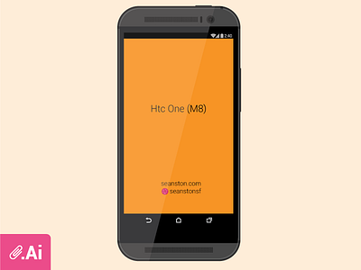 Htc One M8 Vector Mock Up (m8) android download htc htc one mock up ui vector
