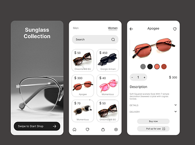 App Glasses UI UX Design