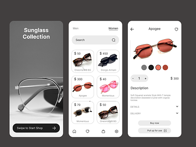 App Glasses UI UX Design