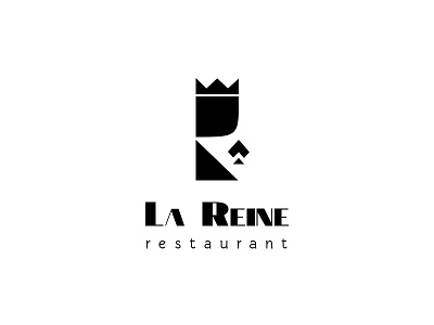 La Reine eat food logo logotype mark queen restaurant symbol