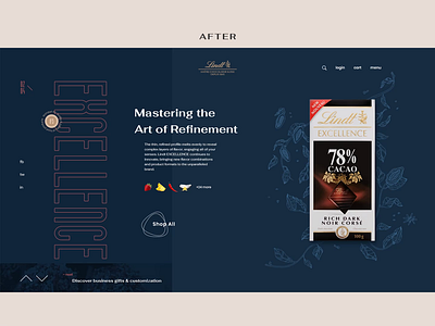 Lindt Comparison after animation before chocolate concept e commerce product shop typography ui web