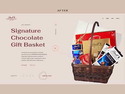 Lindt Product Page after animation before chocolate concept e commerce product shop typography ui web