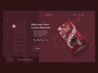Lindt concept design animation chocolate concept design e commerce food homepage illustration layout premium slider store sweets typography ui