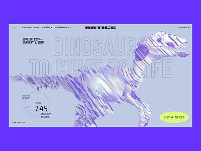 "Artics" Art Gallery – "Dinosaurs come to life" exhibition 3d animated animation dinosaur exhibition gallery interaction interface museum tech ui web web design