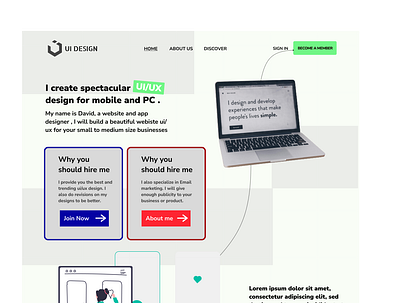 Home Page design landing page ui ux website design