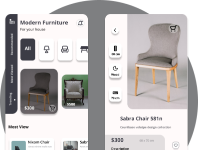 Furniture company app app design furniture company app landing page modern design ui ux website design