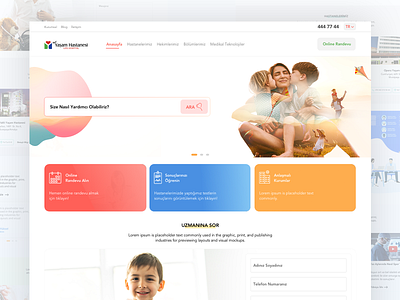 Hospital Website clinic design doctor health healthcare homepage hospital medical page project search bar shot ui ux web website