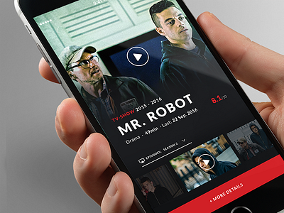 Tv Shows App app application dark design ios media movie mr robot show society tv