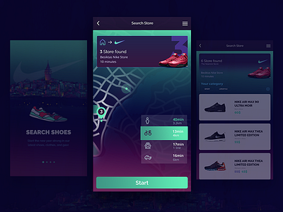 Search Shoes Map app design icon location map mobile nike product design search shoes shot ui