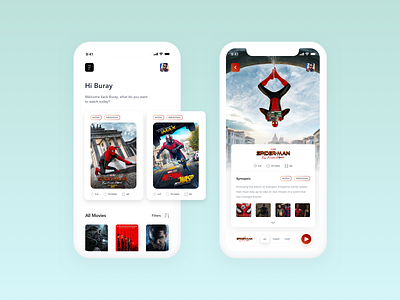 Movie Explorer app design film ios minimal minimalistic mobile movie page project shot ui ux web