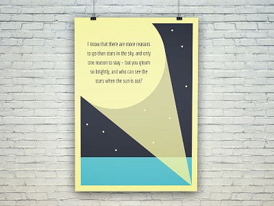 Gleam blue geometric illustration minimal quotes sky stars sun yellow