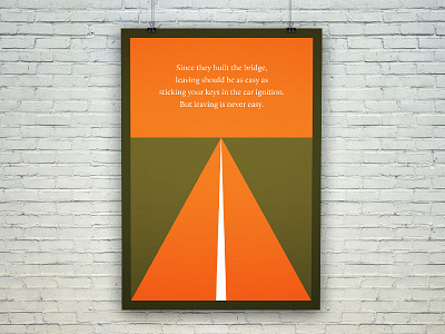 Bridge bridge brown geometric illustration minimal orange quotes road