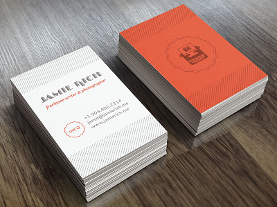 Writer & Photographer Business Cards branding business cards identity logo orange