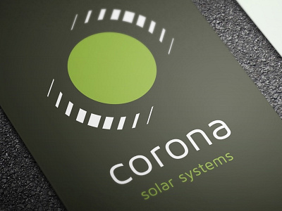 Corona black branding eco green identity logo sun