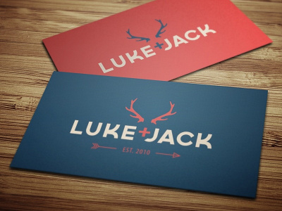 Luke & Jack antlers blue branding identity logo red
