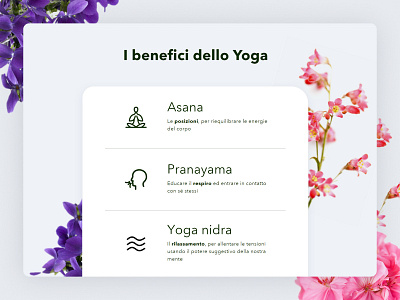 Giardino Segreto Yoga flower icon list typography ui web design