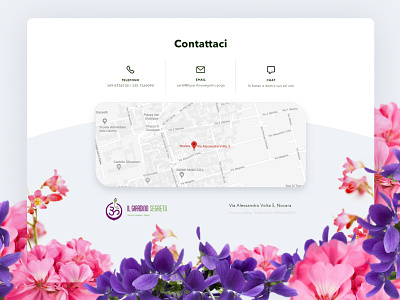 Giardino Segreto Footer contacts flower footer map ui