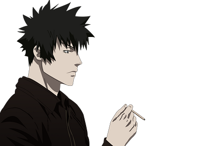 Shinya Kougami Smoking anime art cartoon design graphics illustration