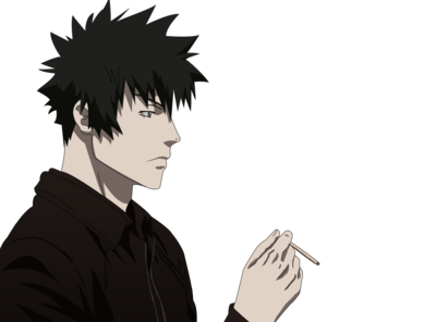 Shinya Kougami, cg, guy, cigarette, close up, spiky hair, anime