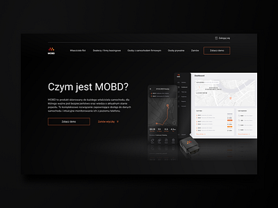 MOBD A solution for your car's safety app application black car dark dark ui gps homepage landingpage map mirror mobile navigation obd product reflection ui uidesign ux web