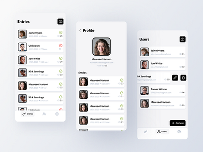 Codaface ✅❌🔑📸- admin panel admin admin panel ai android business camera clean creative face face recognition grey identity ios ios app mobile modern photography scanning ui ux
