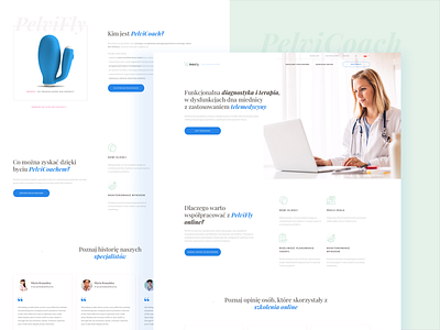 PelviCoach helthcare landingpage medical medicine physiotherapists product sketch ui web website woman