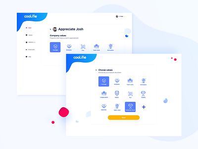 Cool.me design motivation platform team ui ux values