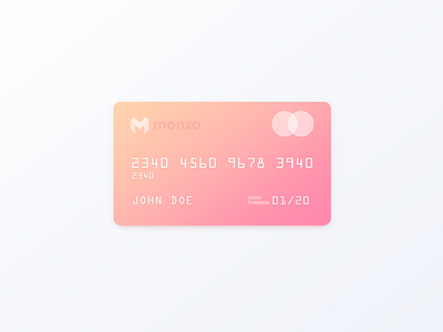 Minimal Monzo card design