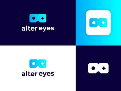 Alter Eyes VR app clean design game logo minimal startup logo tech ui ux vector vr
