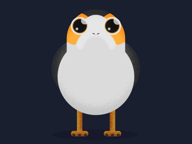 Star Wars - Porgs 2d illustration after effects animated gif animation cute flat style porg star wars