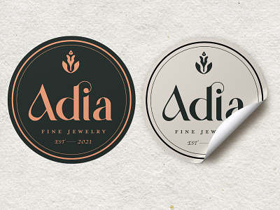 Stickers for Adia Fine Jewelry Boutique branding design graphic design illustration logo typography vector