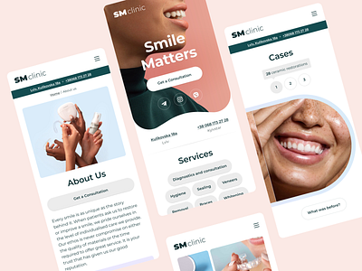 Smile Makers - Mobile first website after banner before branding cases clean clinic consultation contacts cta dental design header logo mobile first services ui ux web website