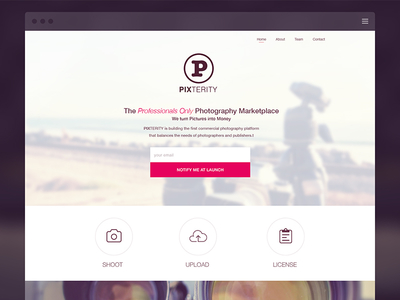 Pixterity Website landing page webdesign