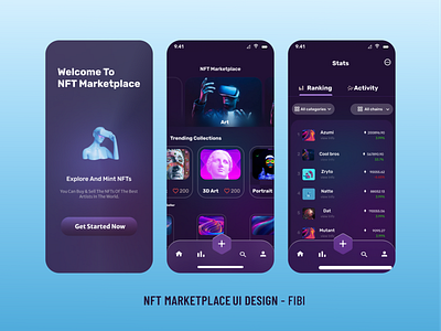 Dark Mode NFt Mobile App ui