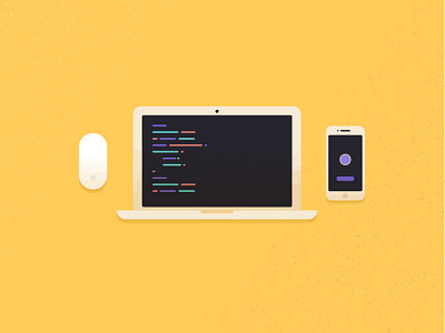 Coding Illustration app branding code coding design illustration laptop mac texture vector