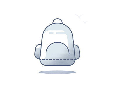 Backpack backpack empty state flat illustration texture ui vector web