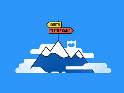 Yeties camp 2d camp design mount texture travel vector winter yeti