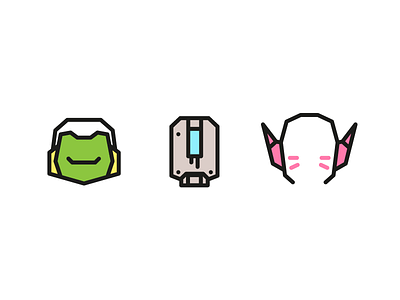 Overwatch Icons 2 bastion dva iconography icons lucio overwatch robot video game