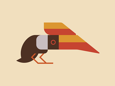 Great Hornbill 70s bird hornbill logo