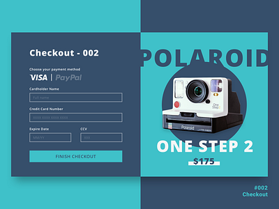002 002 checkout checkout form dailyui polaroid shop ui visa web