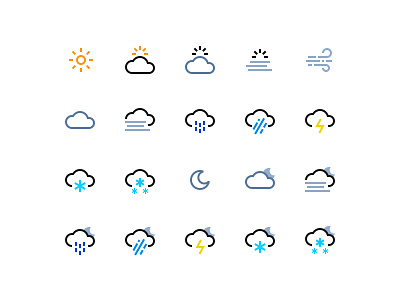 Weather Icons 2017 cloud icon icons iconset iconsystem pixelperfect snow sun vector weather wind