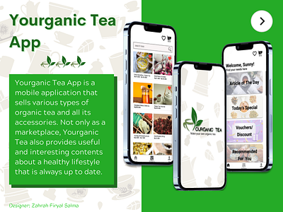 Yourganic Tea Mobile App branding graphic design logo ui