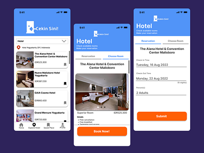 Cekin Sini - Hotel App branding design ui ux